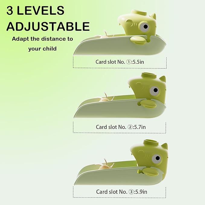 Kids Bathroom Faucet Extender Cute Shark Design Temperature Sensitivity Aqua Silicone Water Flow Extender with Splash Guard (Green 1)