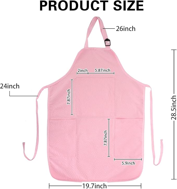 FreeNFond Kids Apron Adjustable Child Apron with 4 Pockets for Baking Painting