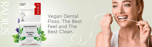 Radius Dental Floss, Sponge Floss, Vanilla Mint, 55 Yards, Vegan & Non-Toxic Oral Care Designed to Help Fight Plaque, Pack of 2