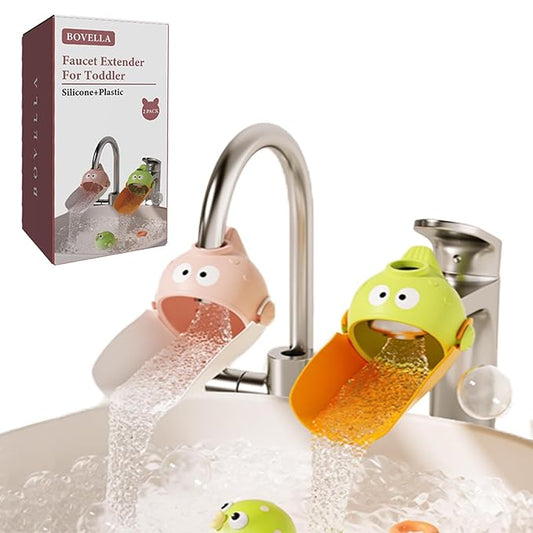 Faucet Extender for Toddlers, Silicone Sink Extender for Toddlers Faucet Extender for Kids, Suitable for Bathroom Sink, Kitchen,Bathtub (2 Pack)