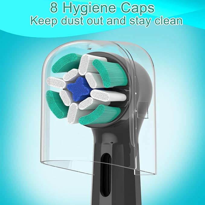 Replacement Heads Compatible with Oral B iO Electric Toothbrush, Soft Toothbrush Heads Fit for Oral-B iO 2/3/4/5/6/7/8/9/10 Series with Covers, Black 8pcs