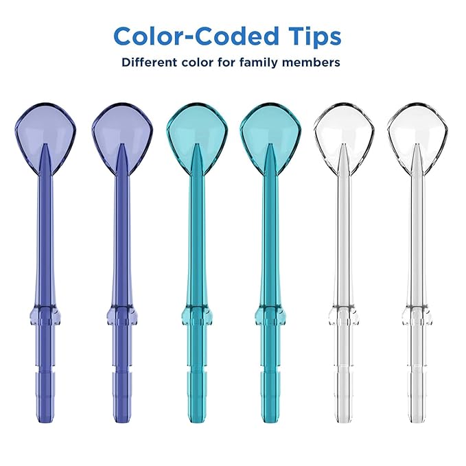 Replacement Heads for Waterpik, Replacement Picks for Water Pik Water Flosser (6 Tongue Cleaner Tips)