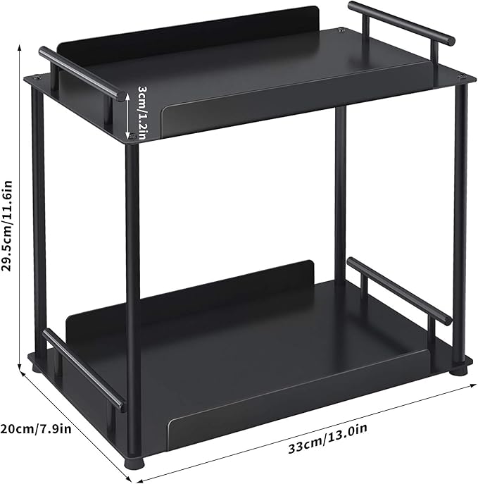 FLE Bathroom Organizer Countertop,Bathroom Counter Organizer Decorative Tray Cosmetic Organizer,Countertop Storage Shelf for Bathroom, Kitchen, Living Room, Bedroom, Dressing Table (2-Tier)
