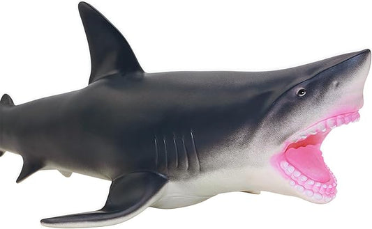 Gemini&Genius Sea Animal Great White Shark Action Figure Soft Rubber Swimming Pool Bathtub Toys, Realistic 18'' Length Ocean Animal Swordfish Educational and Role Play Toy for Kids
