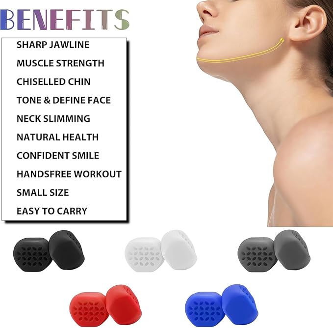 Jaw Exerciser for Men & Women Jawline Exerciser, Jaw Strengthener, Jawline Shaper Facial Fitness Muscle Trainer, Jawline Sculptor Exerciser for Multiple Levels Users