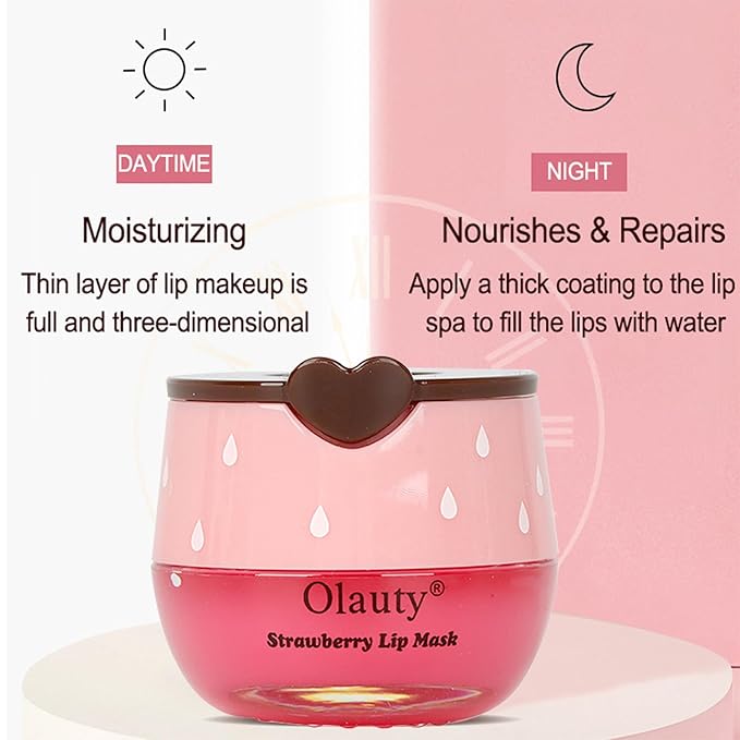 2 PCS Bee Lip Balm Lip Mask Honey Pot, Honey & Strawberry Lip Mask Propolis Moisturizing Lip Balm with Stick - Hydrating Prevention Dry and Cracked Lip Scrubs Exfoliato Lip Wrinkle Care