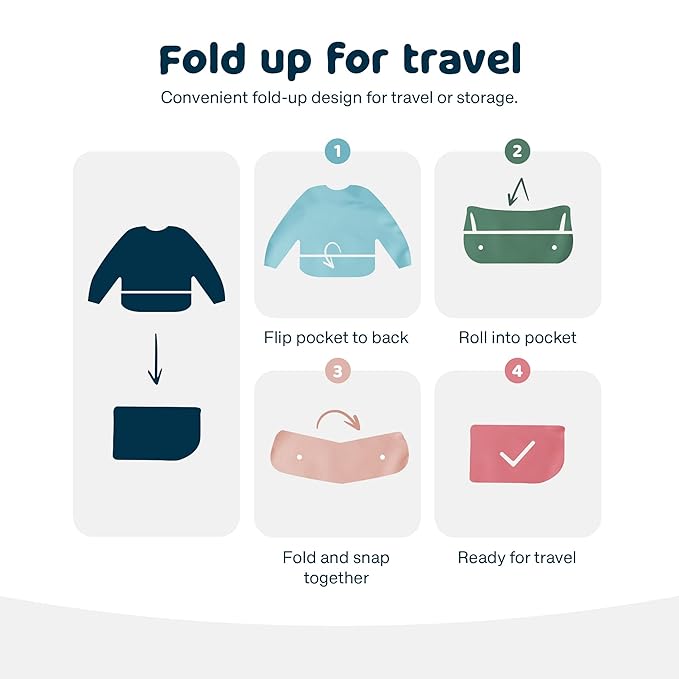 Tiny Twinkle Long Sleeve Bib for Babies & Toddlers – Waterproof Smock Bib for Eating – Machine Washable & Mess-Proof, Baby Feeding Essential & Shower Must-Have(Orange,Black Checkers, 6–24M)