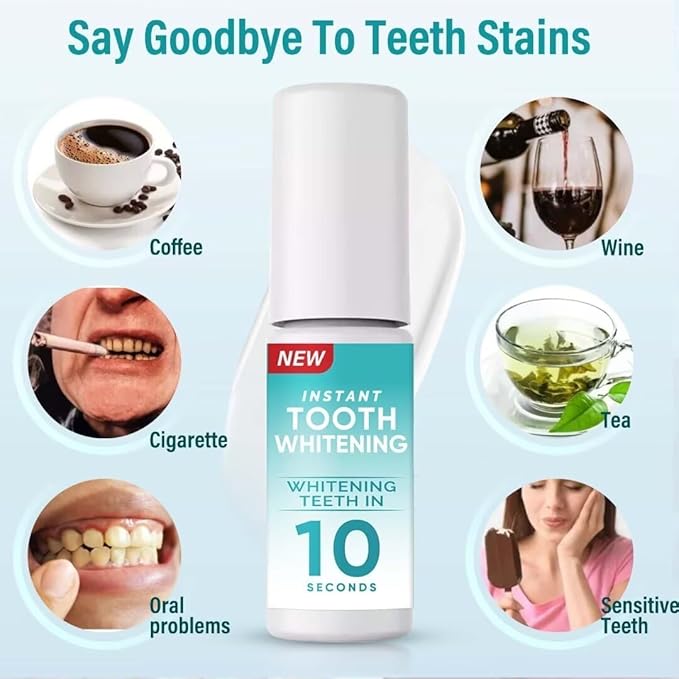 Tooth Paint, Instant White Paint for Teeth, Teeth Whitening Paint Kit, Portable Tooth Polish Uptight White, Regain Confident Smile