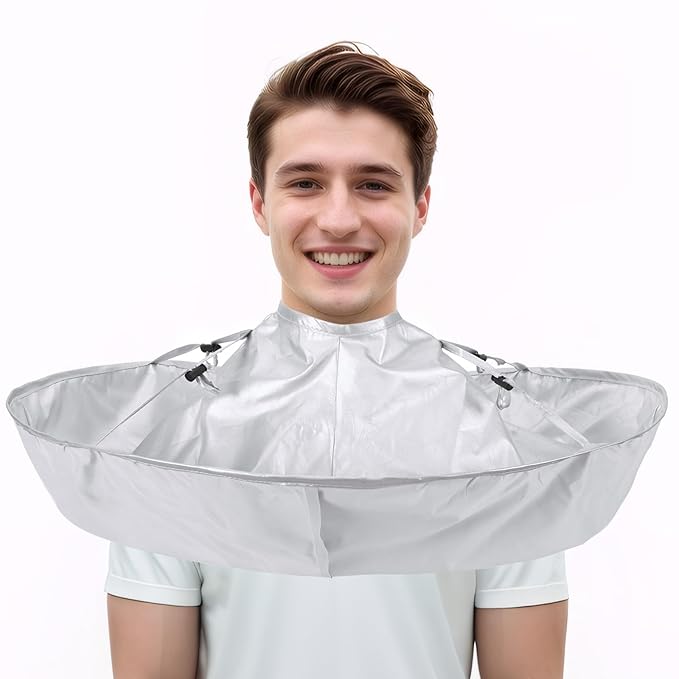 FEBSNOW Hair Cutting Cloak Cape, Professional Adjustable Haircut Cape Foldable Umbrella for Adults Kids Home Salon Barber Hairdressing Supplies