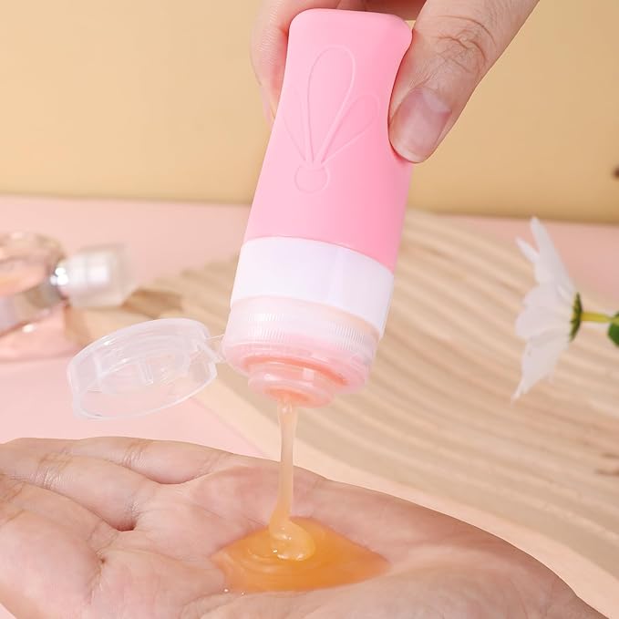 INSFIT Travel Bottles for Toiletries, TSA Approved 2oz Travel Size Containers, BPA Free Leak Proof Squeezable Silicone Tubes for Shampoo Conditioner Lotion Soap with Labels