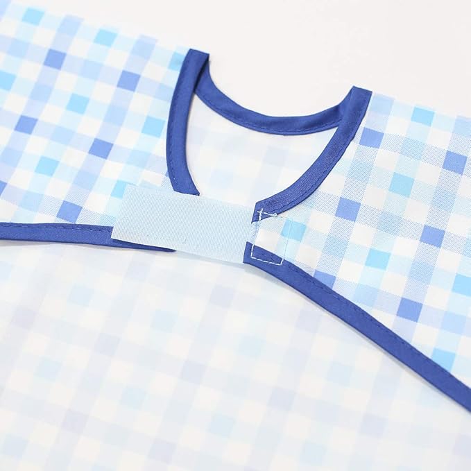 Short Sleeve Waterproof Bib for Toddlers – Easy Clean Feeding Apron for Mealtime, Daycare, Self-Feeding, Lightweight