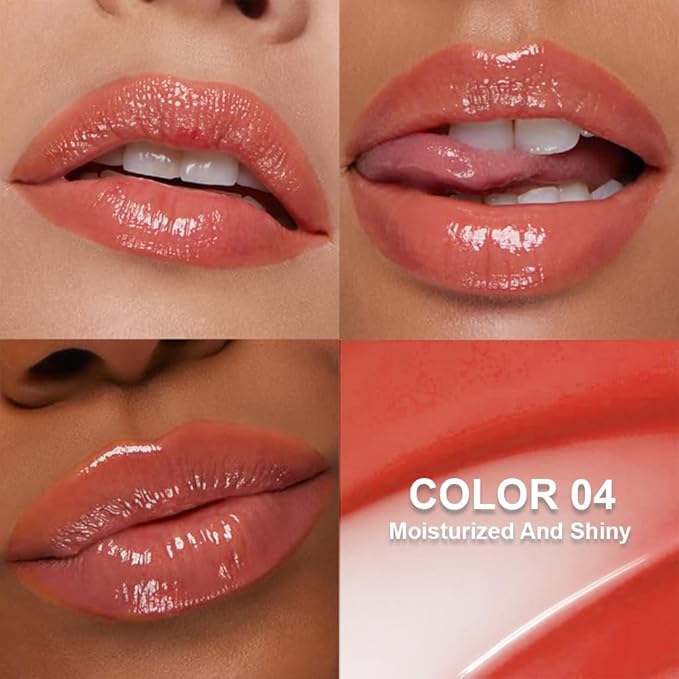 Light Gloss Tinted Buttery Lip Balm – Hydrating Lip Care with Nourishing Oils for Women’s Dry Lips, Natural Tint & Soft Gloss, Lip Plumper Moisture & Light Lip Stain Finish, Vegan 1Pc-#04 Orange-Pink