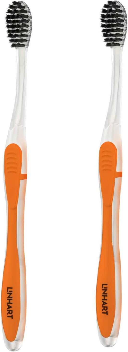 LINHART Extra Soft Toothbrush – Teeth Whitening Toothbrush with Multi Length Bristles, 2 Pack