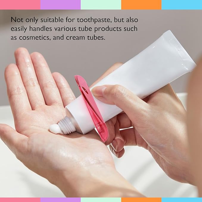 5pcs Toothpaste Squeezer Plastic Tube Squeezers Tooth Effortless Paste Clip Holder Tool for Toothpaste Cream Cosmetics and Paint (Colorful)