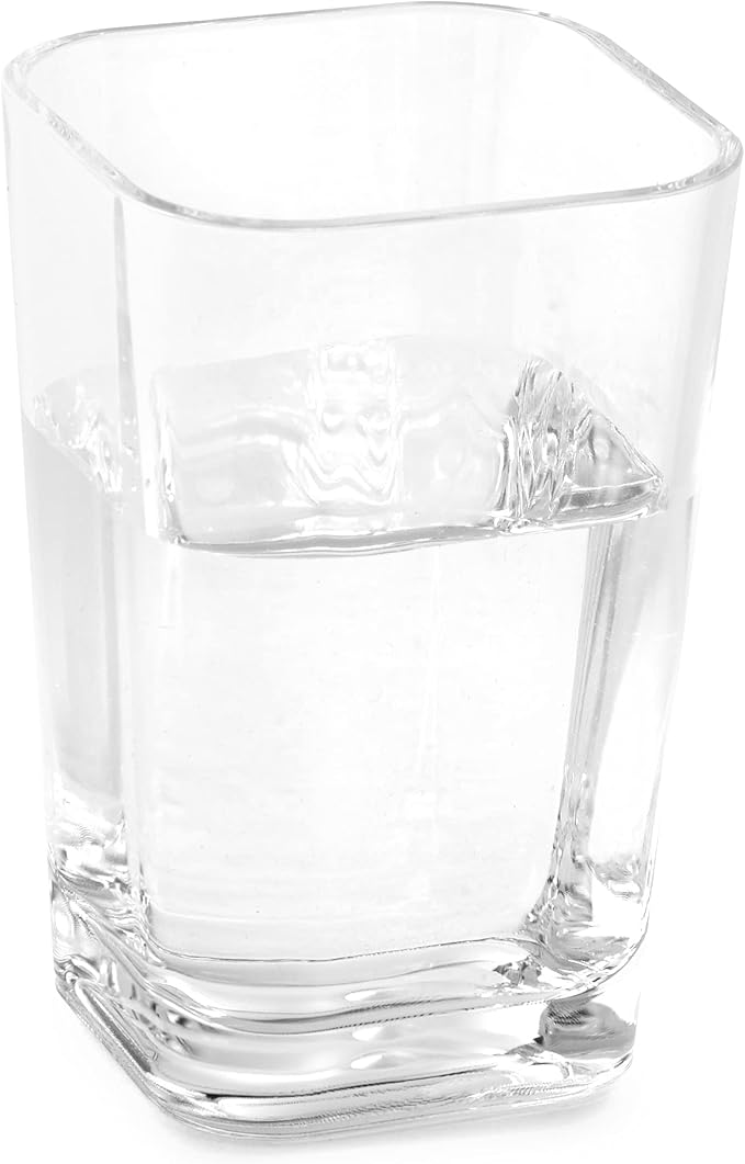 Huang Acrylic Clear Square Toothbrush Holder or Bathroom Tumbler Cup | Shatter-Proof, Stylish, Durable and Modern Minimalist Design