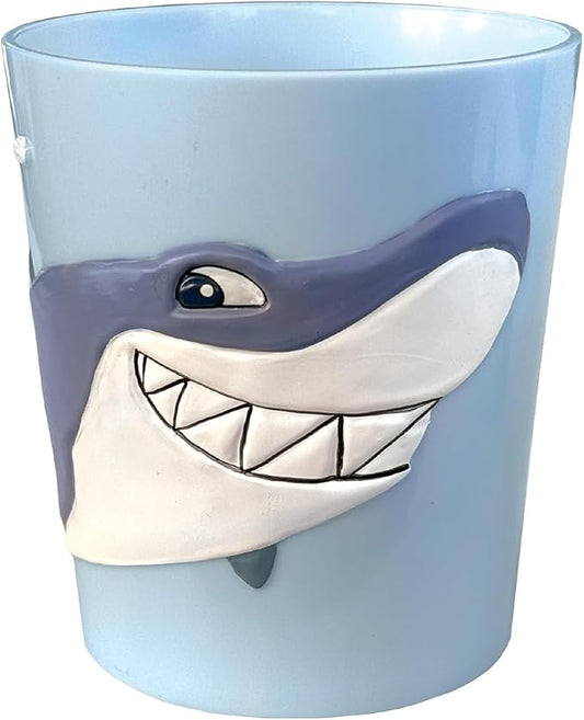 Lily's Home 3D Great White Shark Tumbler for Kids, Fun Novelty Reusable Toddler and Kids Cup, Bathroom Rinse Cup, BPA-Free Plastic, Ideal for Age 3-6, Unbreakable and Shutterproof (Shark) 10 Ounce