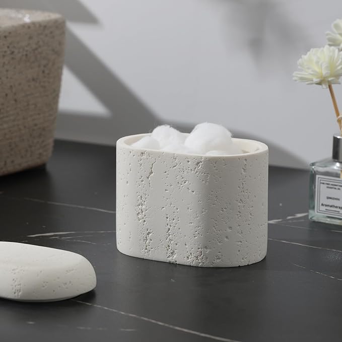 Bathroom Accessories Set, 5PCS Modern Bathroom Accessory Set with Soap Dispenser, Mouthwash Cup & Toothbrush Holder, Qtip Holder, Tray