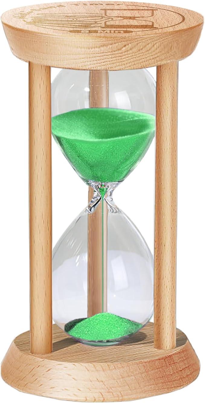 SuLiao Wooden Sand Timer 5 Minute Hourglass, Wood Turquoise Sand Clock, Small Watch 5 Min Timer, Hour Glass Sandglass for Home, Reloj De Arena, Office, Decorative, Game, Classroom