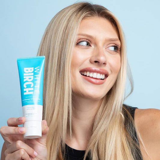 White Birch Activated Charcoal Toothpaste - Professional Teeth Whitening - Natural, No Fluoride Oral Care