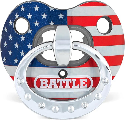Battle Sports Binky Oxygen Football Mouthguard - Detachable Strap, Maximum Breathability, Works with Braces & No Boiling Required