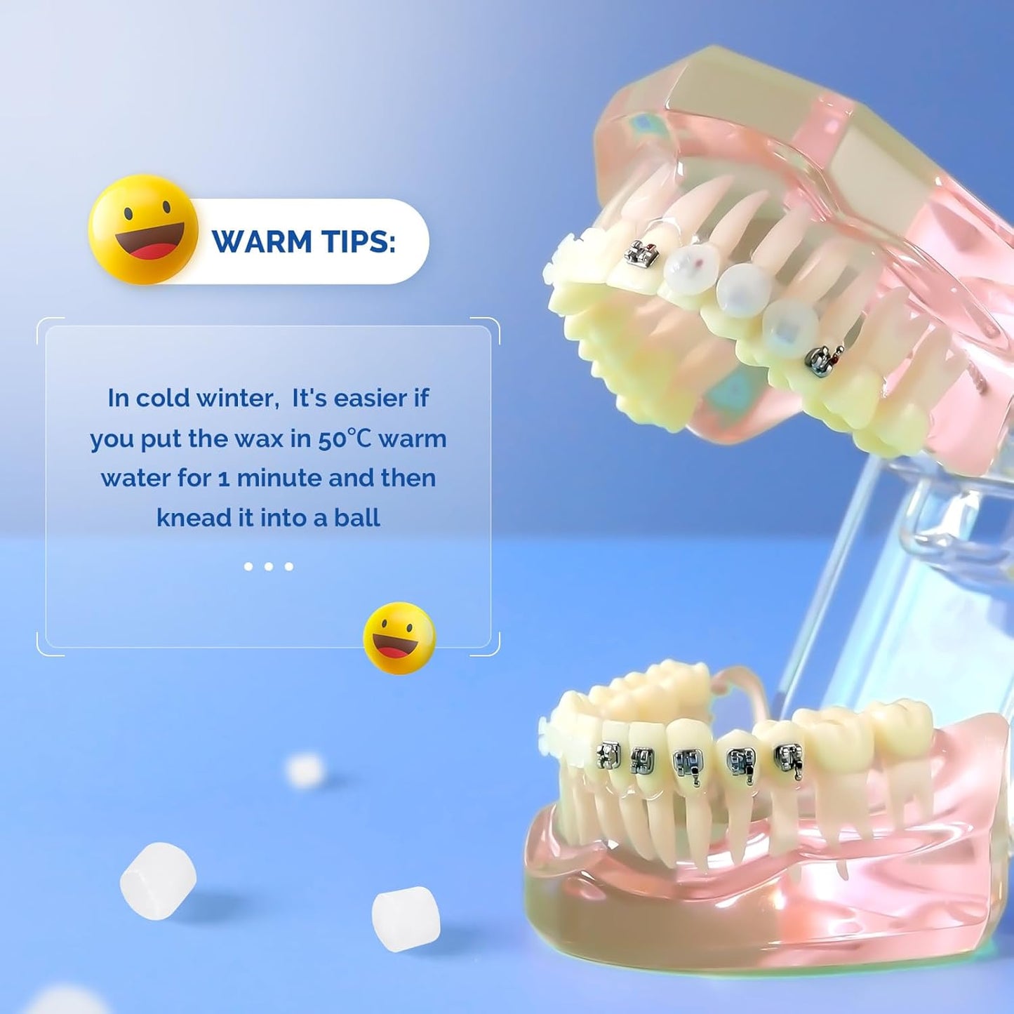 JMU Orthodontic Wax for Braces 1 Pack, Precut 50 Braces Wax Dots,Unscented