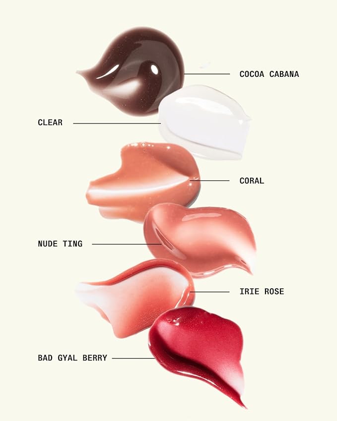 Cay Skin Isle Lip Balm SPF 30 – High Shine, Hydrating + Sheer Lip Gloss in Vanilla Brown Sugar Flavor – Formulated with Natural Ingredients for All Skin Tones – 3-Pack, Rose, Berry, Clear, 1.05 oz