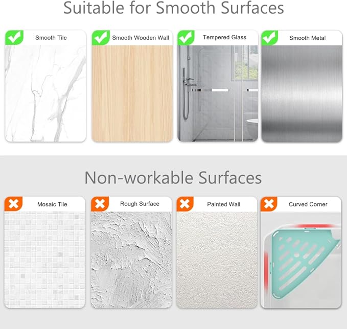 Sotfamily Shower Caddy Corner, 4 Pack Adhesive Corner Shower Shelves for Bathroom Organizers and Storage, Rust Free Plastic Rack for Bathroom Accessories & Decor, Light Blue