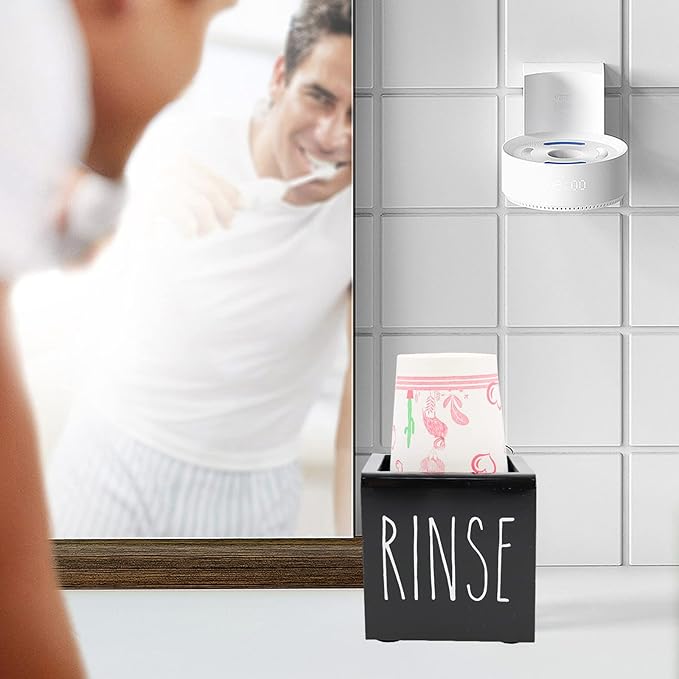 Black Acrylic Dixie Cup Dispenser, Disposable Paper Cup Dispenser Storage Holder, 3/5 oz Dixie Cup Holder, Bathroom Paper Cup Rinse Organizer, Disposable Cup Caddy, Water Dispenser Cup Holder