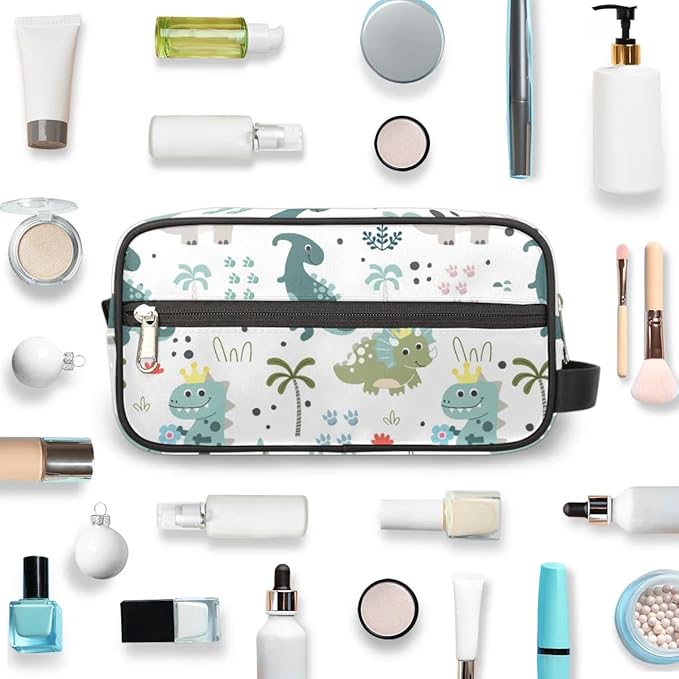 Kids Toiletry Bag for Boys Girls,Cute Dinosaur Travel Hanging Wash Bag Small Makeup Organizer Cosmetic Bag for Women Traveling Toiletries with Handle