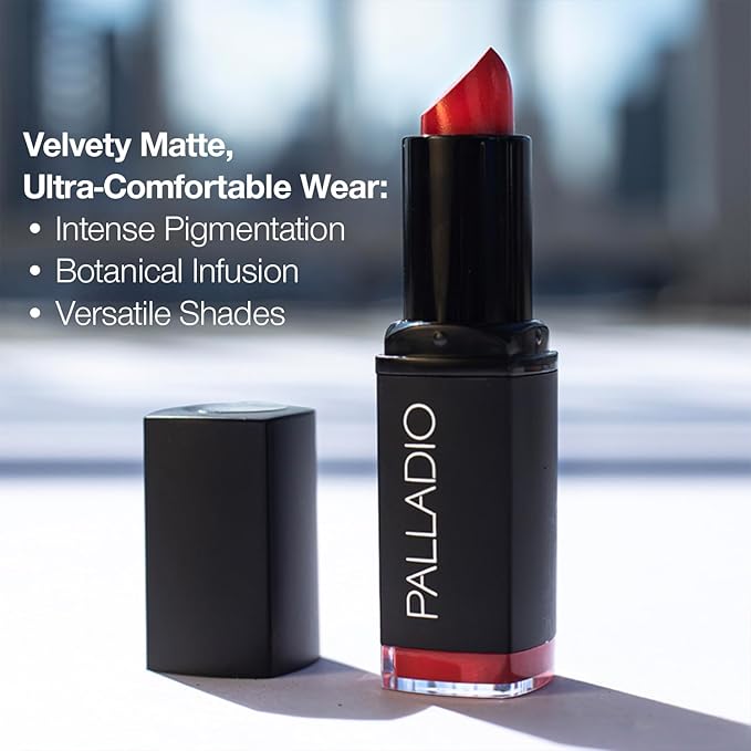 Palladio Herbal Matte Lipstick, Creamy and Full Coverage Long Lasting Matte Lipstick, Chianti