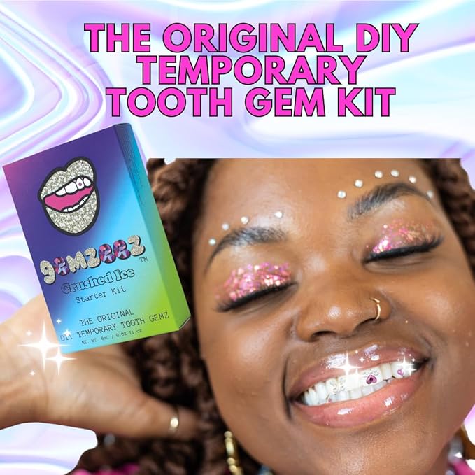 Gemzeez Original DIY Tooth Gemz Starter Kit – Temporary Cosmetic Crystal Gems for a Sparkling Smile – Easy At-Home Application
