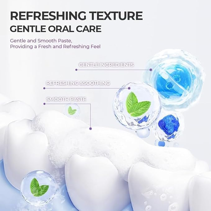 Tooth Refresh Toothpaste, Fresh Breath Whitening Toothpaste, Fresh Minty Gel - Natural Oral Care with Enamel Repair, Helps Remove Coffee, Tea & Wine Stains, Gentle & Effective for Daily Use（ 2pcs）