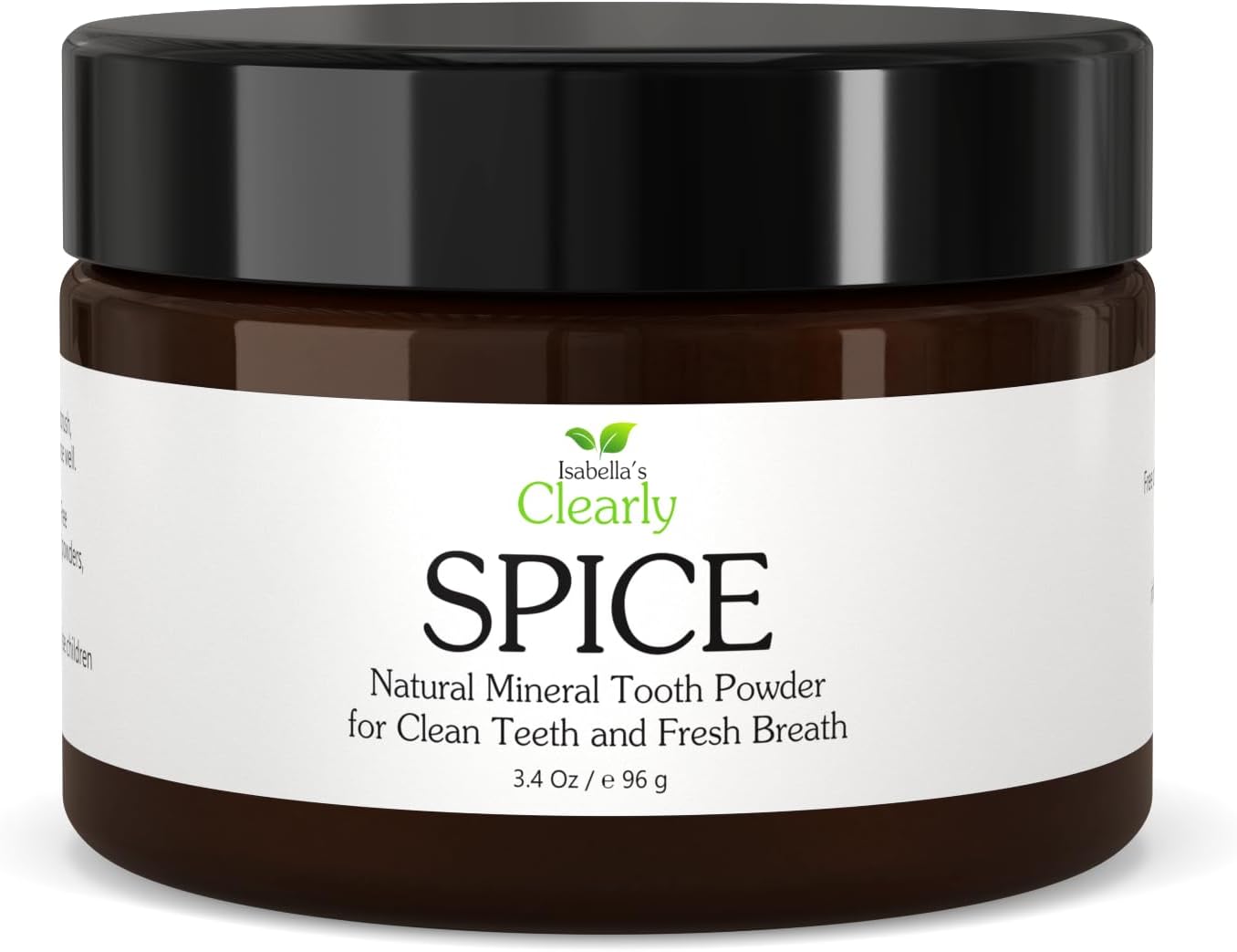 Isabella’s Clearly Spice Remineralizing Tooth Powder | Teeth Whitening Natural Toothpaste Fluoride Free for Adults, Kids, Sensitive Teeth & Gums | Xylitol, Baking Soda, Clay, Calcium, Cinnamon, Clove