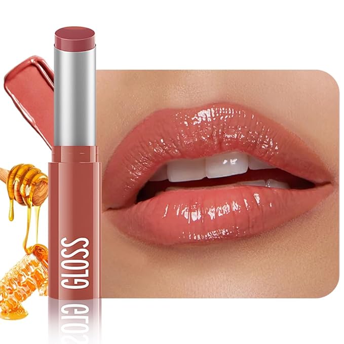 Coral-Pink Honey Tinted Lip Stain Lip Balm Lip Gloss Lipstick, Sheer Hydrating Lip Stains Tint, Moisturizing Lip Color for All Skin Tones, Nourishing Lip Balm with a Hint of Natural Black Cherry