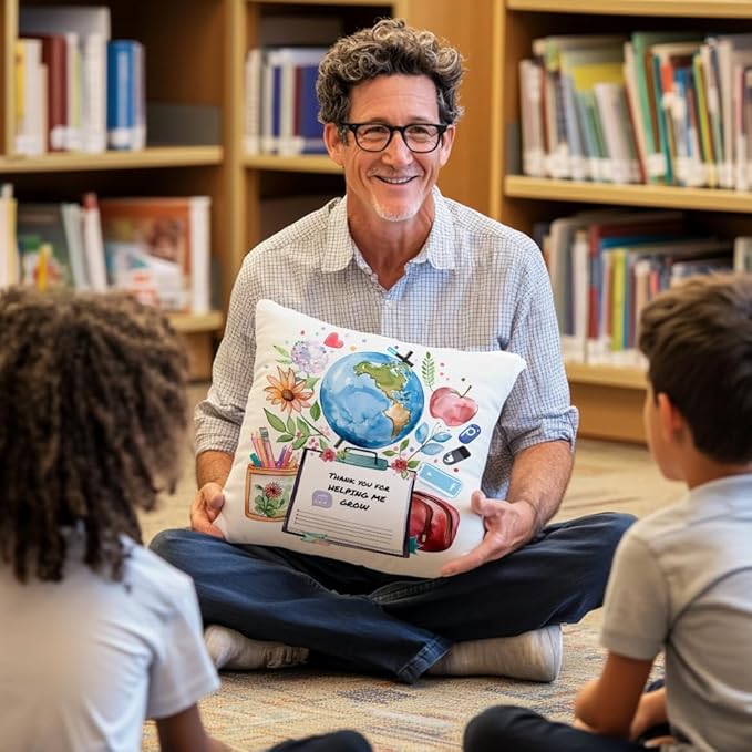 Cirzone Teacher Gifts for Women -18x18Inch Throw Pillow Cover Funny Best Teacher Gifts with Gift Box Perfect Birthday Teacher Thanksgiving Gifts for Home Sofa Decor