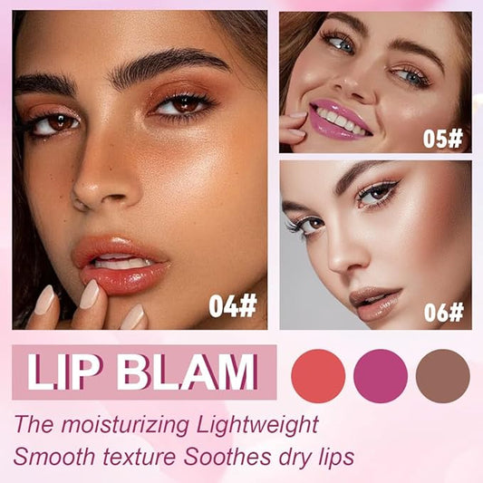 3Pcs Summer Glow Reviver Lip Balm Butter Lip Gloss, Melting Lip Serum, Ultra-Hydrating Natural Vegan Lip Oil, Sheer-Tinted Shine & Hydration, Soothes & Softens Dry Lips (04+05+06)