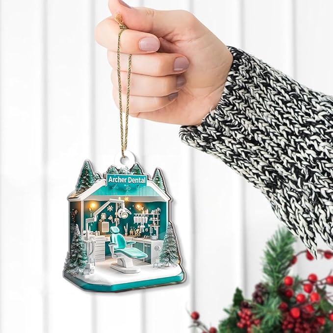 Custom Dentist Christmas Ornaments, Personalzied Christmas Dental Gifts, Custom Dentist Ornaments, Personalized Hanging Decor Dental Gifts 03