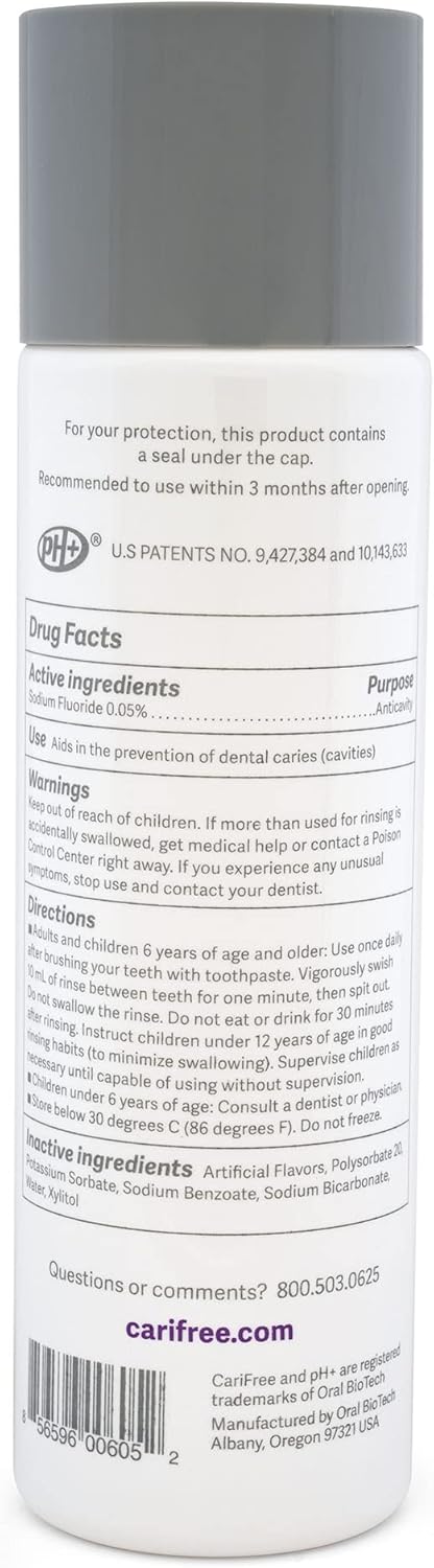 CariFree Maintenance Rinse, Grape Flavored, Anti-Cavity Fluoride Mouthwash, Dentist Recommended, Prevents Oral Decay, Freshens Breath, Alcohol-Free, Neutralizes pH, 16 Fl Oz (Pack of 2), Grape
