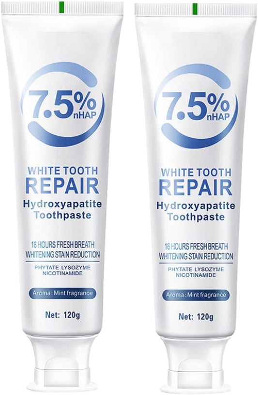 Hydroxyapatite Toothpaste for Enamel Protection and Tooth Strengthening,Hidroxiapatita Toothpaste,Gentle Mint,Fresh Breath,Daily Use for Oral Health,4.23oz (2 PCS)