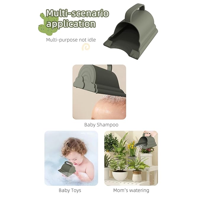 Baby Bath Rinse Cup Silicone Baby Shampoo Rinser Hair Shampoo Rinser Portable Bathing Tool For Kids Toddler Body Washing Baby Bath Rinse Cup Portable Baby Bath Cup Baby Shampoo Rinser Gift For Toddler