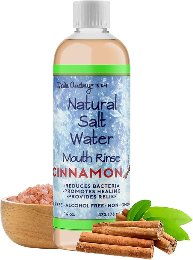 Oil Pulling Rinse & Salt Water Oral Mouth Rinse | Organic Cinnamon Sesame Oil | Organic Mouthwash for Teeth Care & Healthy Gums | Teeth Whitening & Gum Care Mouthwash, Vegan Cruelty Free Bundle Pack