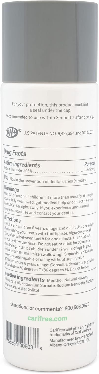 CariFree Maintenance Rinse, Mint Flavor, Anti-Cavity Fluoride Mouthwash, Dentist Recommended, Prevents Oral Decay, Freshens Breath, Alcohol-Free, Neutralizes pH (16 Fl Oz (Pack of 4)