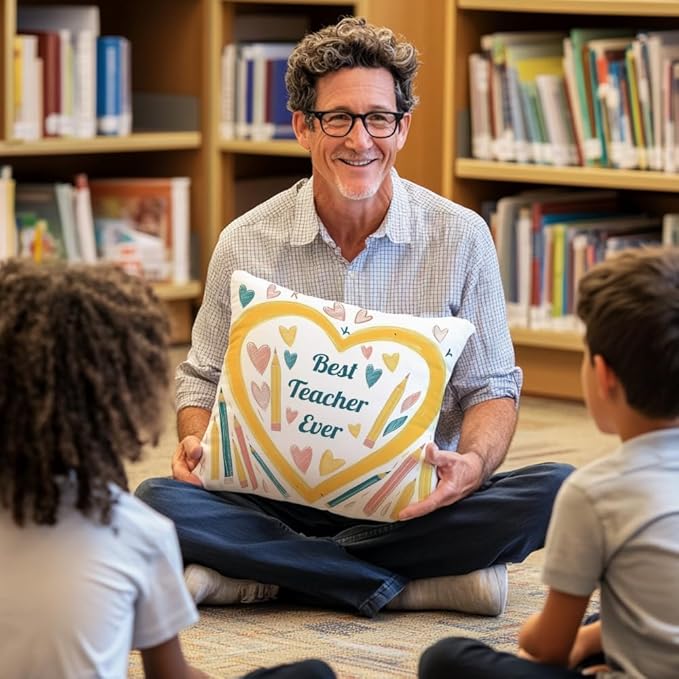 Cirzone Teacher Gifts for Women -18x18Inch Throw Pillow Cover Unique Best Teacher Gifts with Gift Box Perfect Birthday Teacher Thanksgiving Gifts for Home Sofa Decor