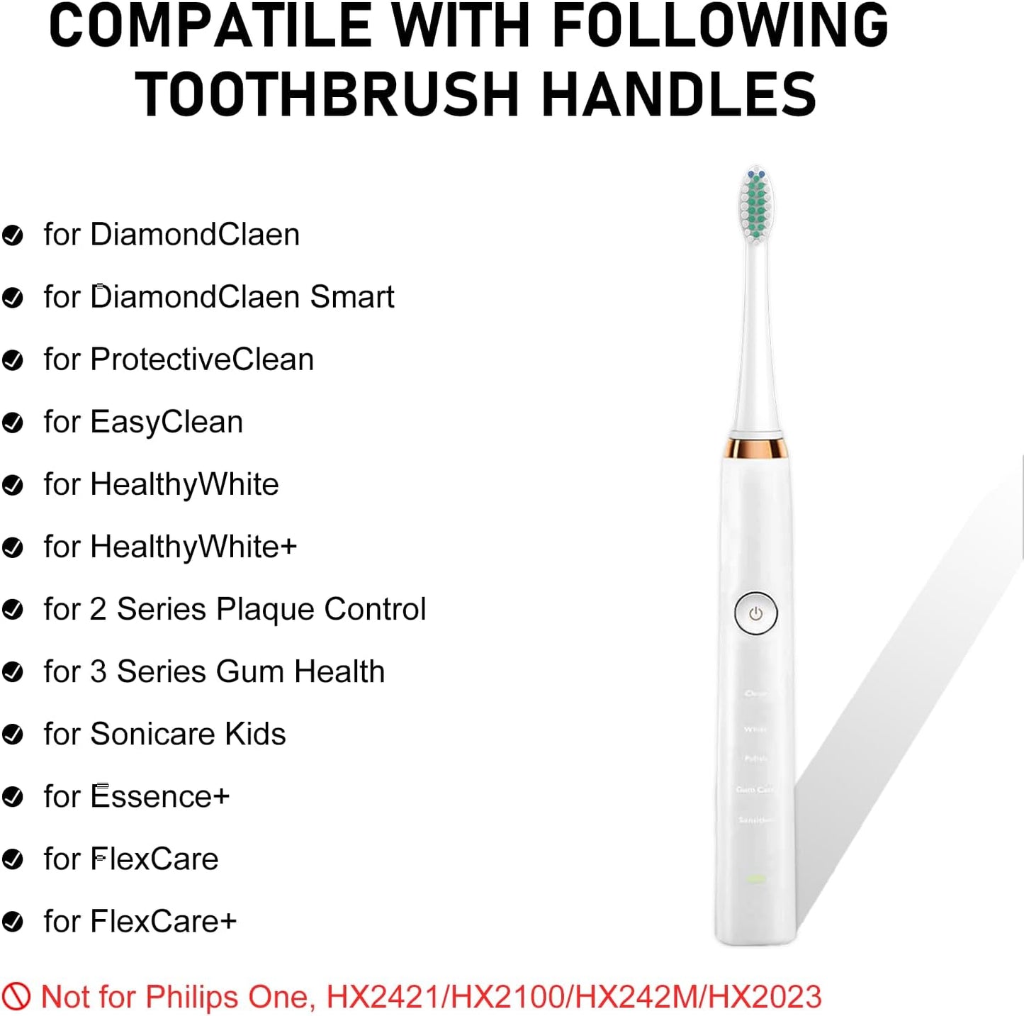 Toothbrush Heads for Philips Sonicare Replacement Brush Heads with Protective Cover Soft Dupont Bristles Electric Toothbrush Replacement Heads for Oral Health, 8 Pack