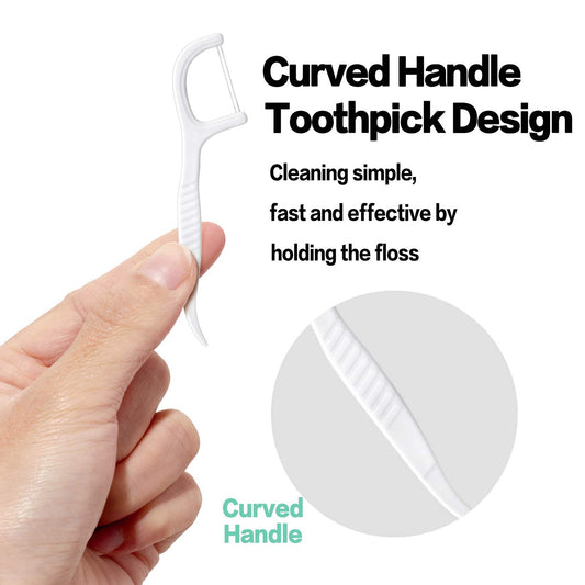 FAMILIFE Dental Floss Picks, Double Line Flossers 200 Count, Unwaxed Flossing Thinner and Tougher Unflavored Threader Flosser with 4 Travel Cases