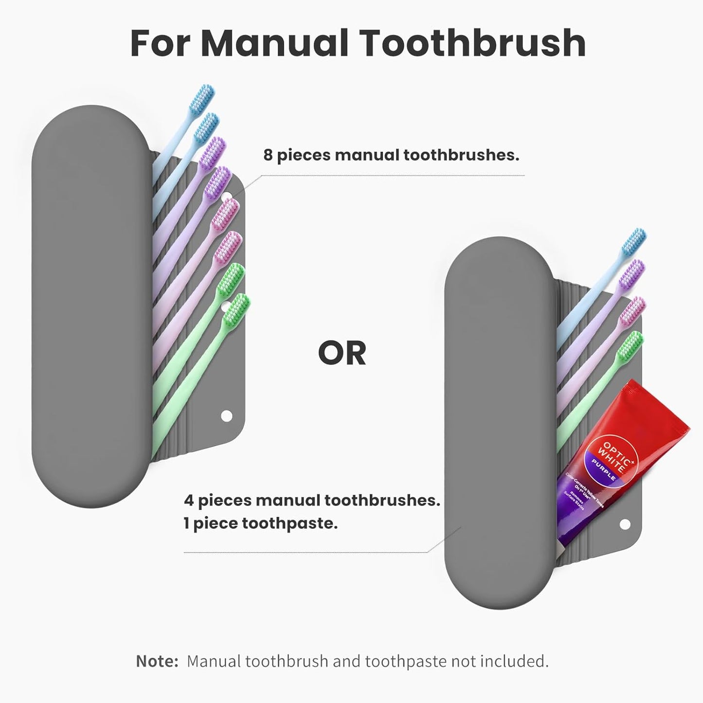 Silicone Electric Toothbrush Travel Cover, Toothbrush Travel Containers Bag Case for Men and Women,Keeps Toothbrush Fresh and Clean, Fits Most Manual and Electric Toothbrushes - Gray
