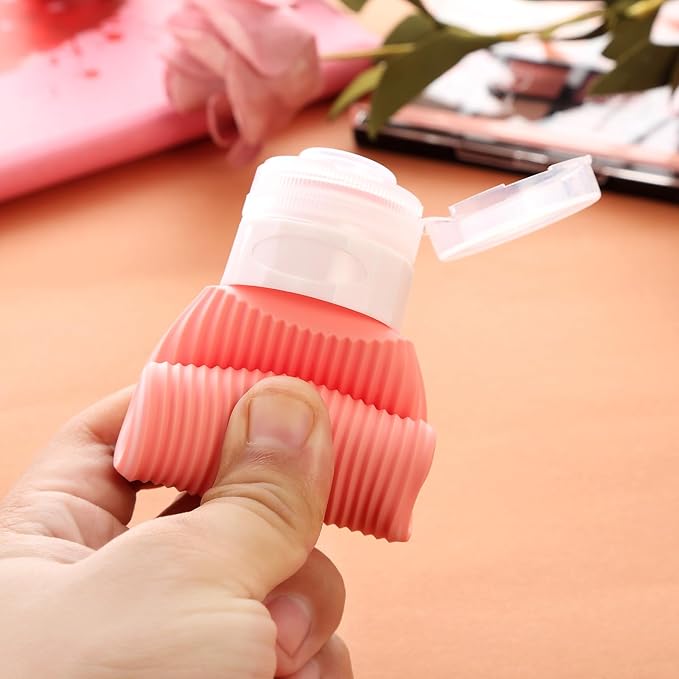 Travel Bottles for Toiletries, Tsa Approved 3oz Portable Travel Bottles, BPA Free Leak Proof Squeezable Silicone Travel Size Containers, Travel Accessories with Clear Toiletry Bag (4 Pack)