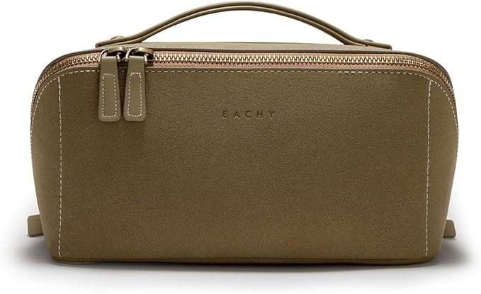 EACHY Travel Makeup Bag,Large Capacity Cosmetic Bags for Women,Waterproof Portable Pouch Open Flat Toiletry Bag Pattern Makeup Bag