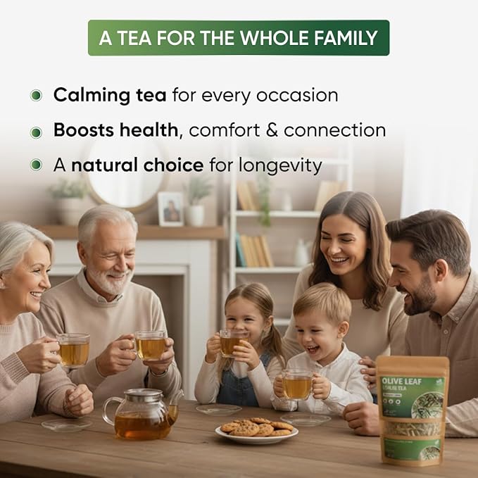 Olive Leaf Loose Tea – 6 oz Size (Premium Dried Olive Loose Leaf Tea - 6oz), Natural Extract Caffeine-Free Herbal Tea for Relaxation, Wallness with Smooth Taste