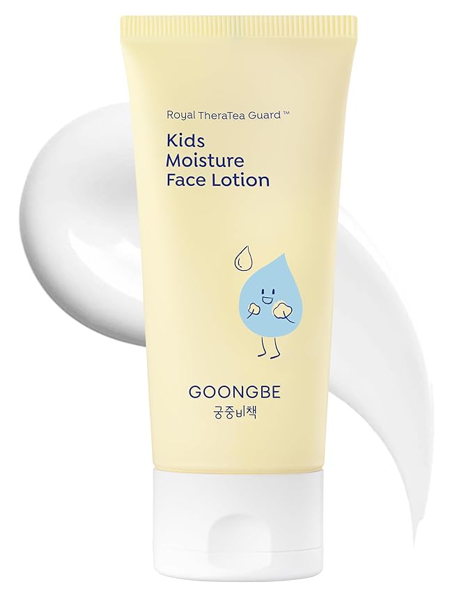 GOONGBE Kids' Moisture Face Lotion - Korean Kids Daily Face Moisturizer - 8hr Moisturizing Refreshing Cream Type Lotion with Cica and Allantoin - Allergen Free Scent, 2.7 fl.oz.